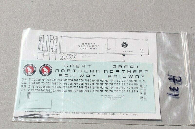 Great Northern Strick Trailer Decal Set.