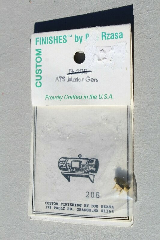 Custom Finishing/Finishes 208 ATS Motor Generator, General Railway