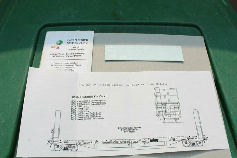 BCRAIL 55' Bulkhead Flat Car Decals