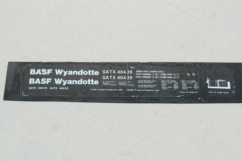 BASF Wyandotte (GATX) 40435 Tank Car Decal set