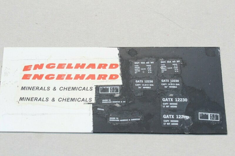 Engelhard Tank Car (GATX) Decals