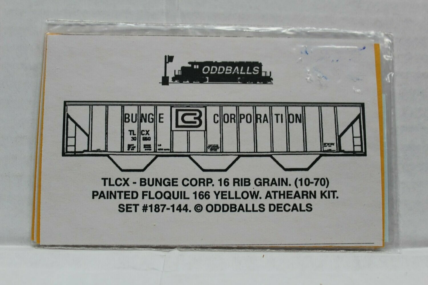 BUNGE CORP (TLCX) 3 Bay Grain Hopper Decal set ODDBALLS
