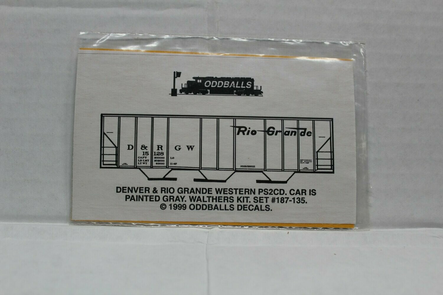 D R G W PS2CD COVERED HOPPER Decal set ODDBALL