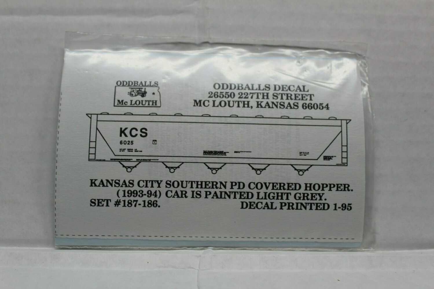 K C S (Kansas City Southern) PD Covered Hopper Decal set ODDBALLS K C S (Kansas City Southern) PD Covered Hopper Decal set ODDBALLS