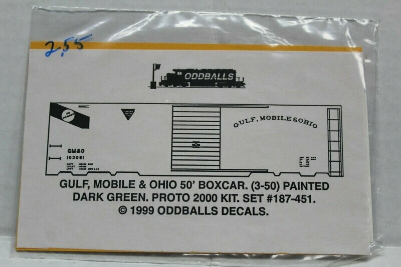 Rock Island Green 50' Plug Door Boxcar Decal set ODDBALL
