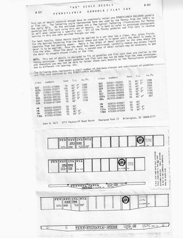 Pennsylvania  (PRR) Gondola / Flats 1930 - 1954 John Hall     0