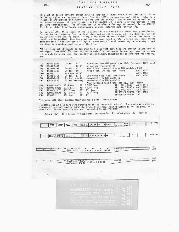 READING (RDG) Flat Cars  John Hall