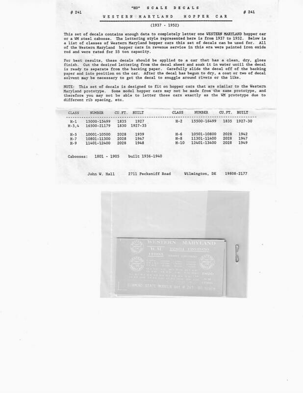 Western Maryland (WM) Hoppers & Caboose  John Hall