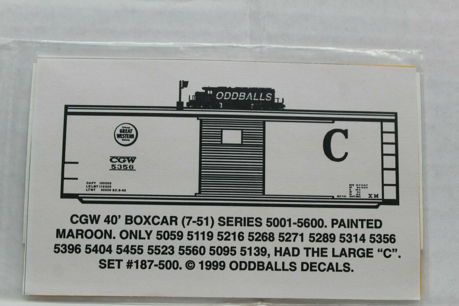 Chicago Great Western (CGW) 40' Boxcar 1951 ODDBALLS