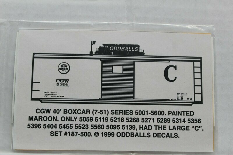 Chicago Great Western (CGW) 40' Boxcar 1951 ODDBALLS