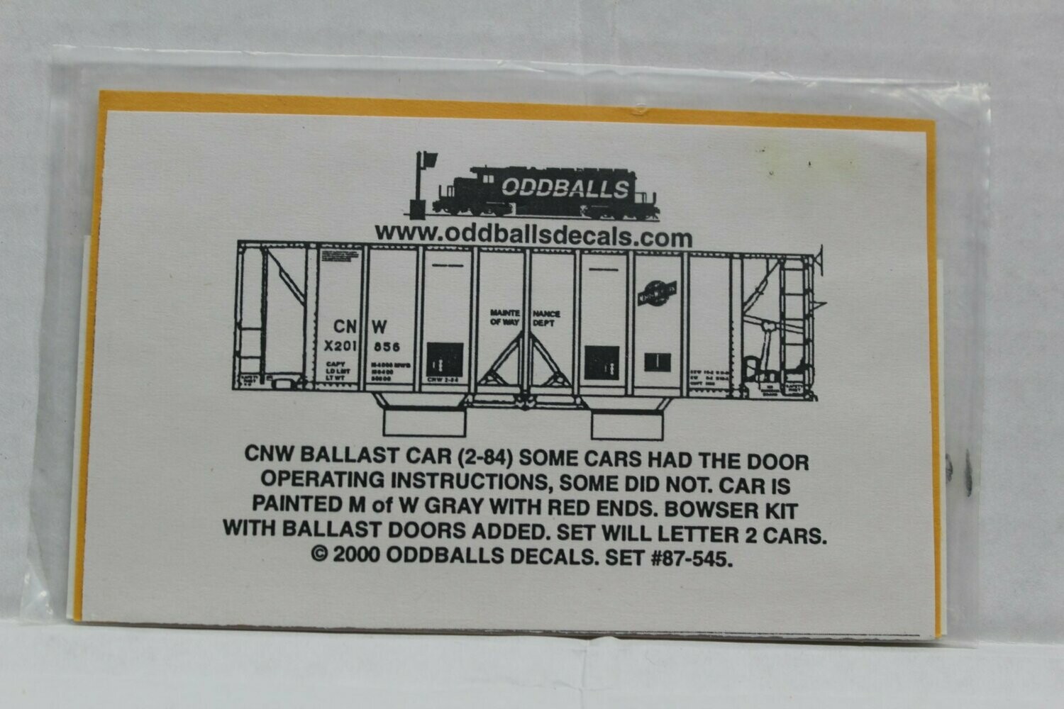 C N W Ballast Car 1984 ODDBALLS