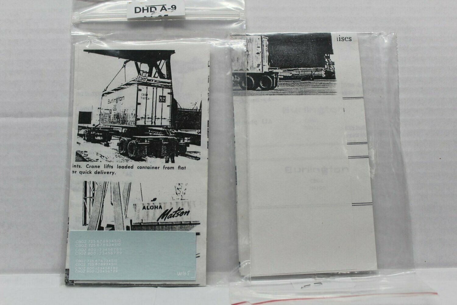 Burlington (CBQ) Container Decal set