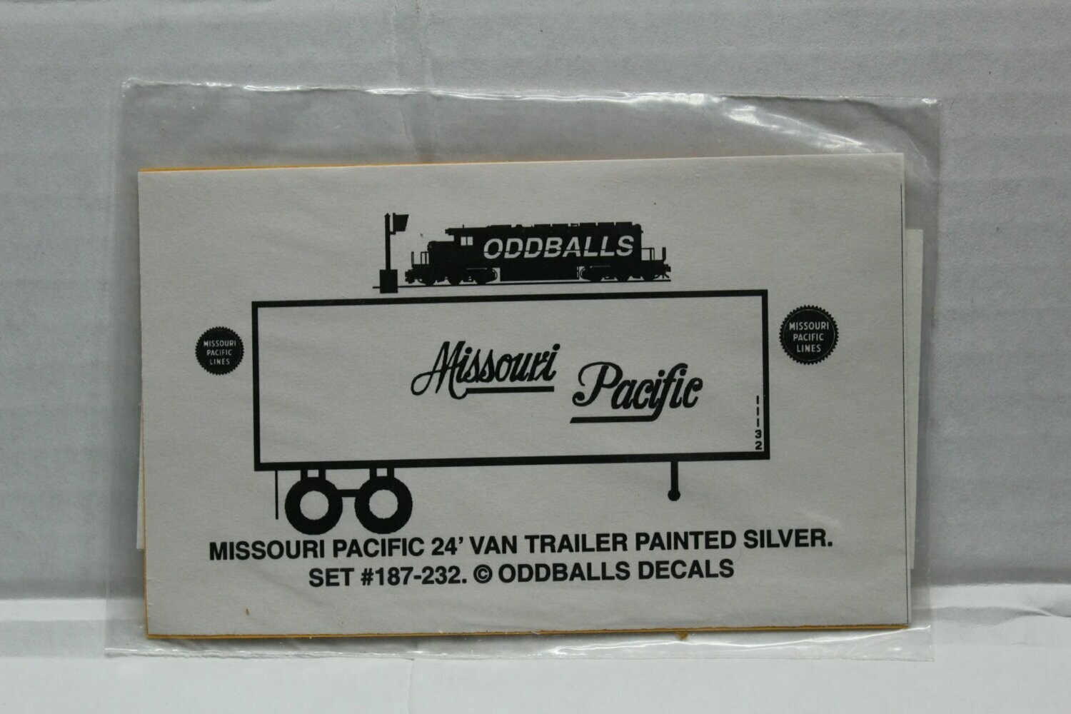Missouri Pacific 24' Trailer Decal set ODDBALLS