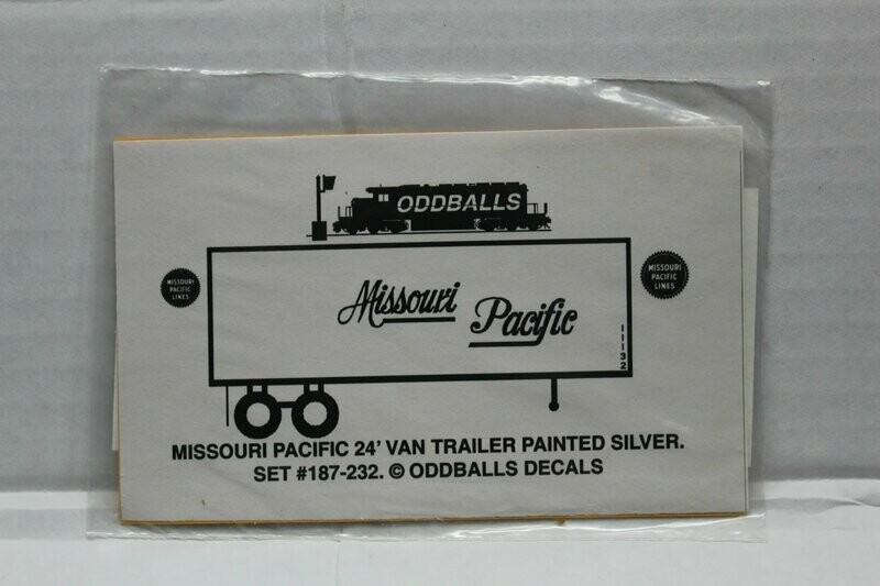 Missouri Pacific 24' Trailer Decal set ODDBALLS