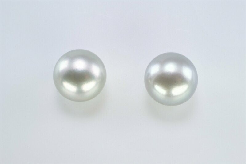 Ohrstecker Perle grau Button 10.00 mm Ohrstecker Perle grau Button 10.00 mm