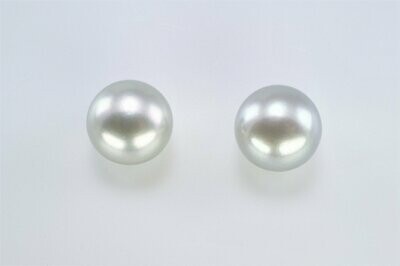 Ohrstecker Perle grau Button 10.00 mm