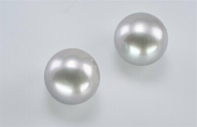 Ohrstecker Perle grau Button 11.00 mm