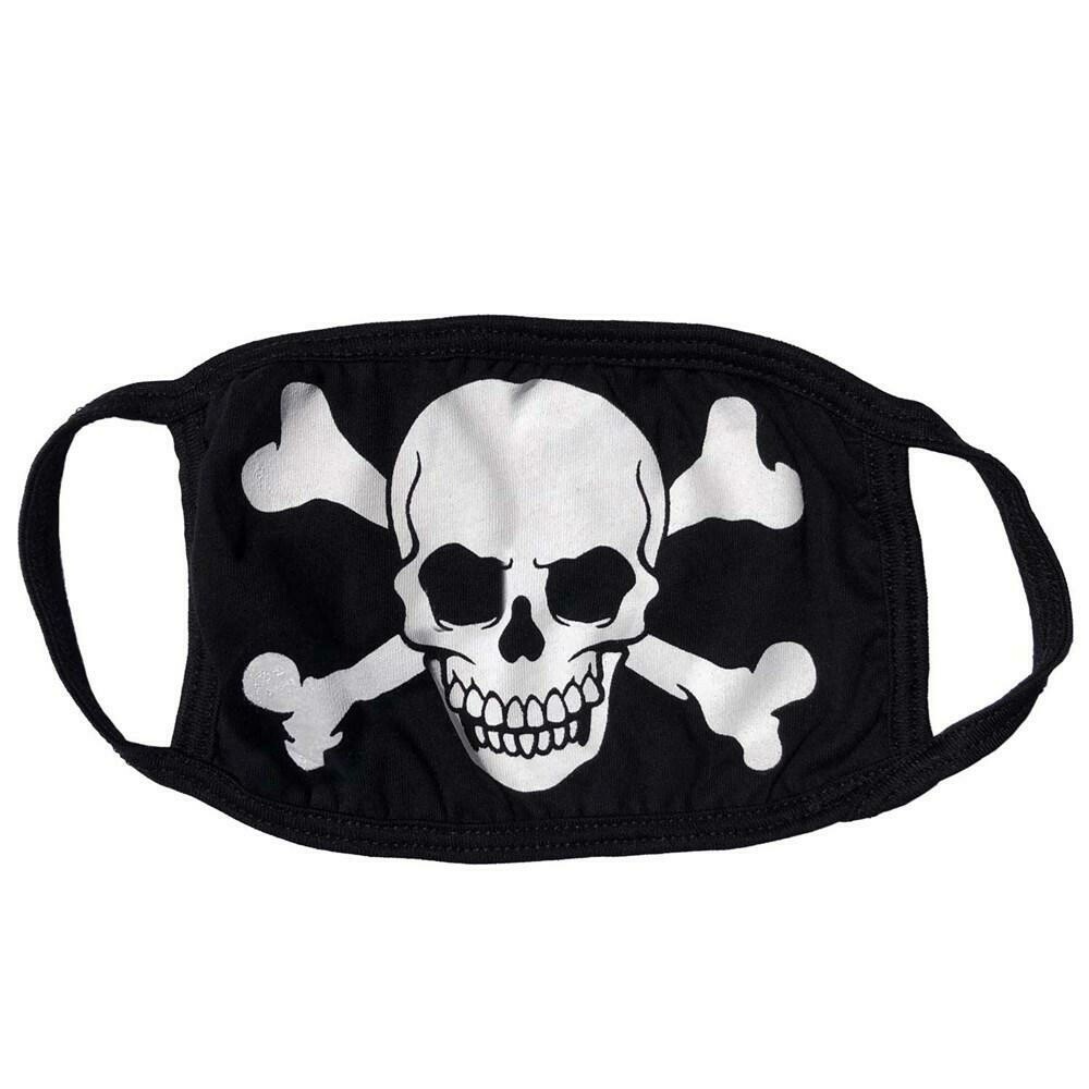 Skull Crossbones White Face Mask