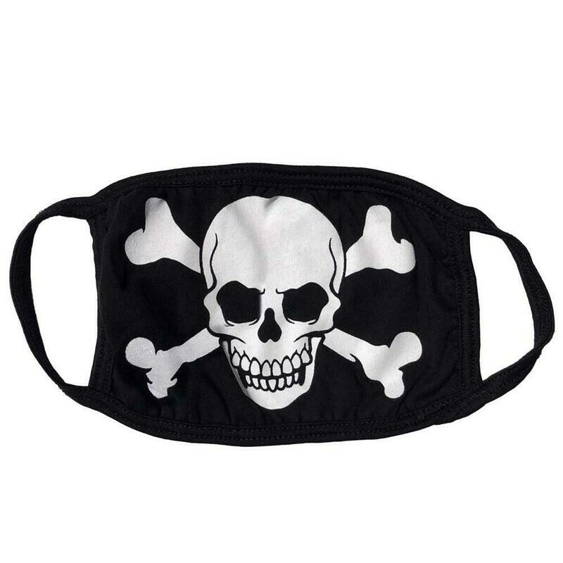 Skull Crossbones White Face Mask