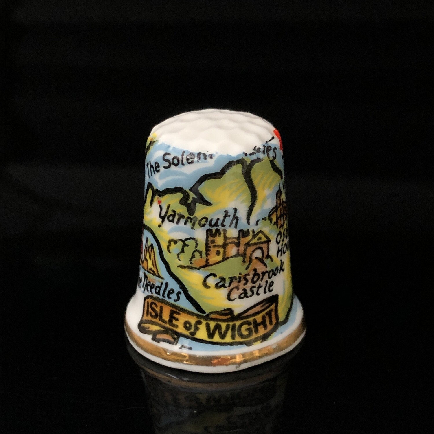 Коллекционный наперсток ISLE of WIGHT, фарфор, Англия, 1970-1980-е гг.