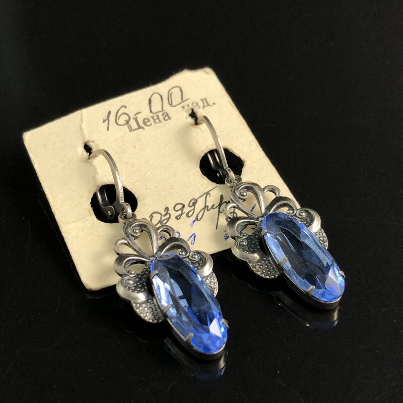 Серьги «Овал», завод «Красная Пресня» , СССР, 1980-е гг.