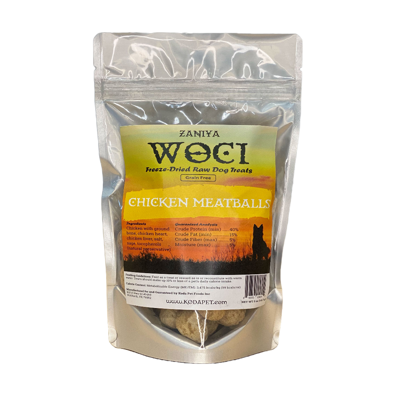 Zaniya WOCI Chicken Meatballs Treat 5oz Stand Up Pouch (12ct case)