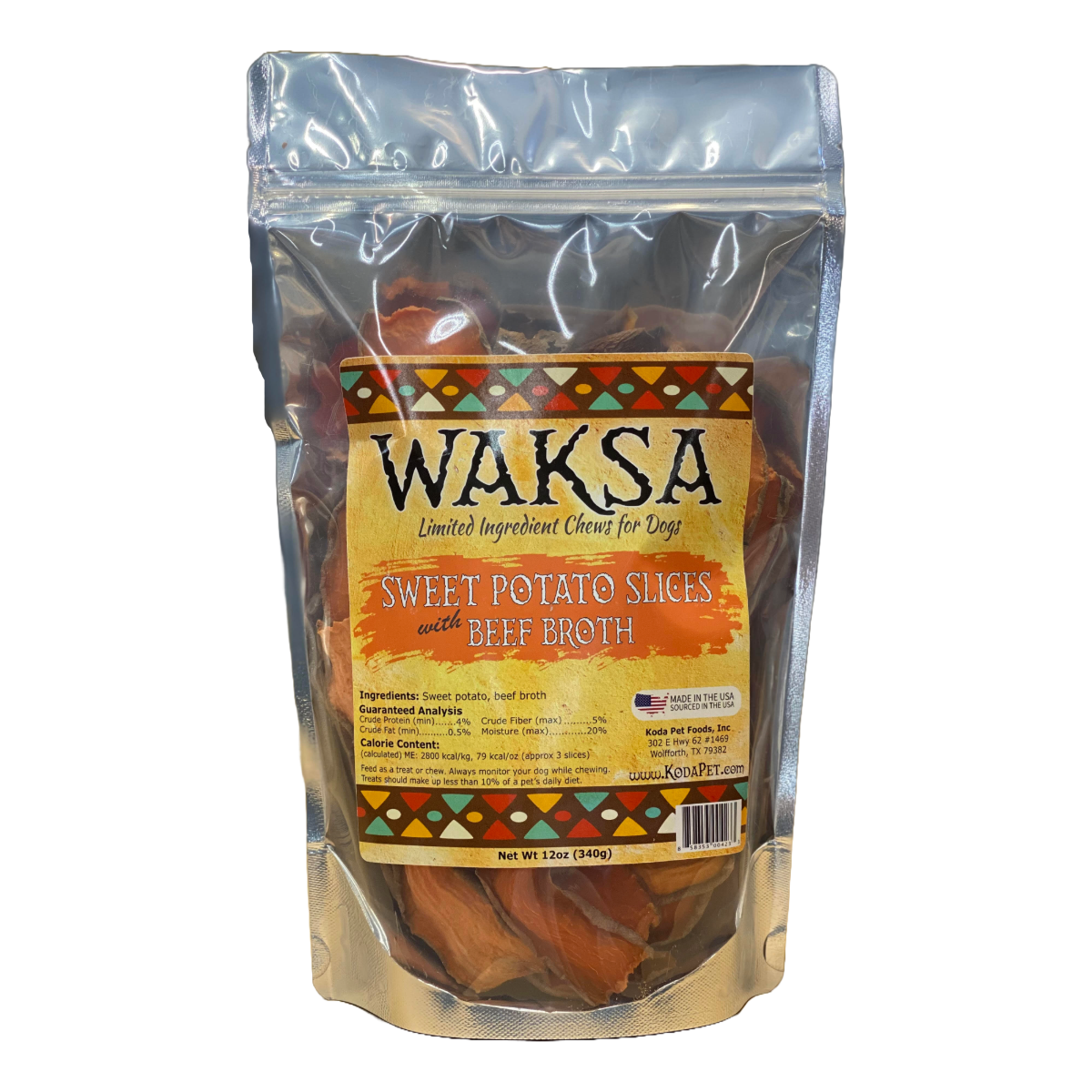 Waksa Sweet Potato Slices 12oz Stand Up Pouch (8ct case)