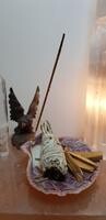 Smudge set - kit - Tijgerschelp - witte salie smudge stick - white sage (wierookstokjes 3 x) - Palo Santo 15 gram (heilig hout)