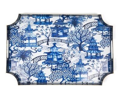 Garden Party Jaye Tray Blue and White 