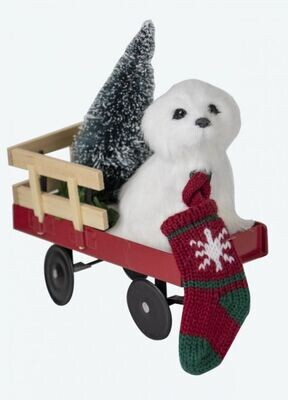 Dogs in Wagon w/ Stocking