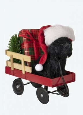 Dogs in Wagon w/ Present