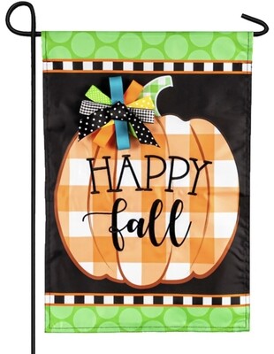Happy Fall Pumpkin Garden Applique Flag 