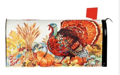 Gingham Turkey Mailbox Cover