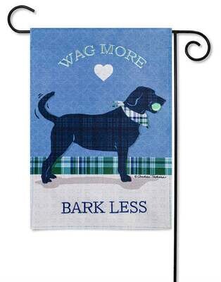 Wag More, Bark Less Burlap Garden Flag