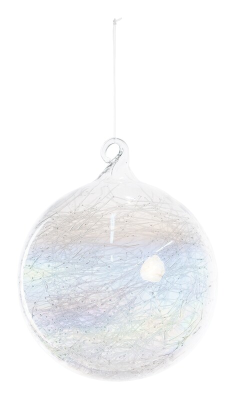 Clear glass iridescent static ball, 4 in  12      