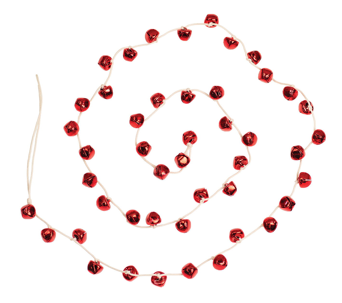 Metal jingle bells garland, shiny red, sml, 43 in  12      