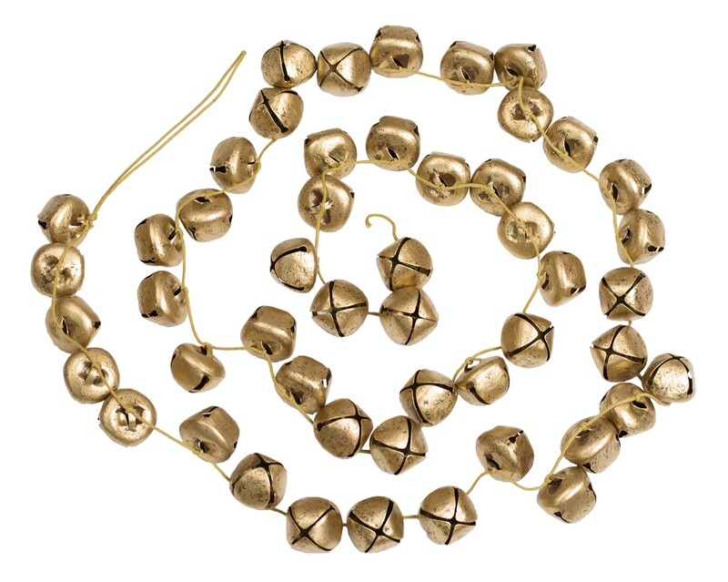Antique gold bells garland, 60 in  4      