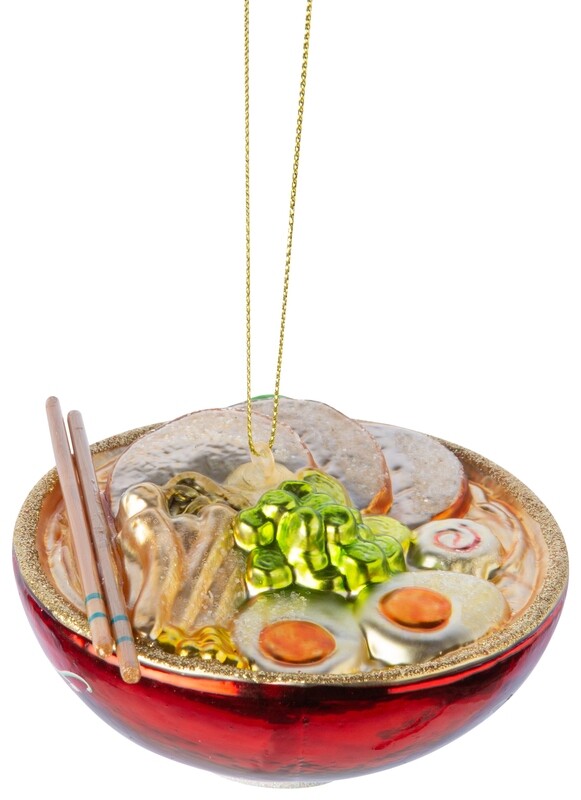 Glass noodle bowl ornament, 3.5 in  6       -S04/25