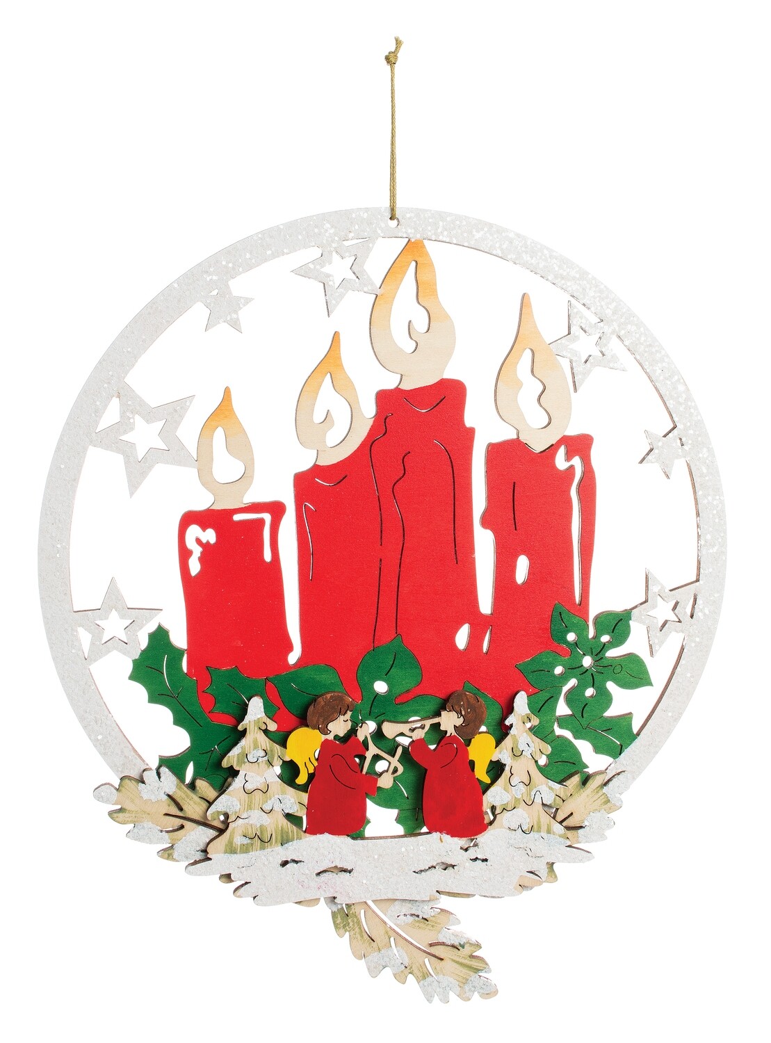Candle group round silhouette ornament lrg 8.75 in  12