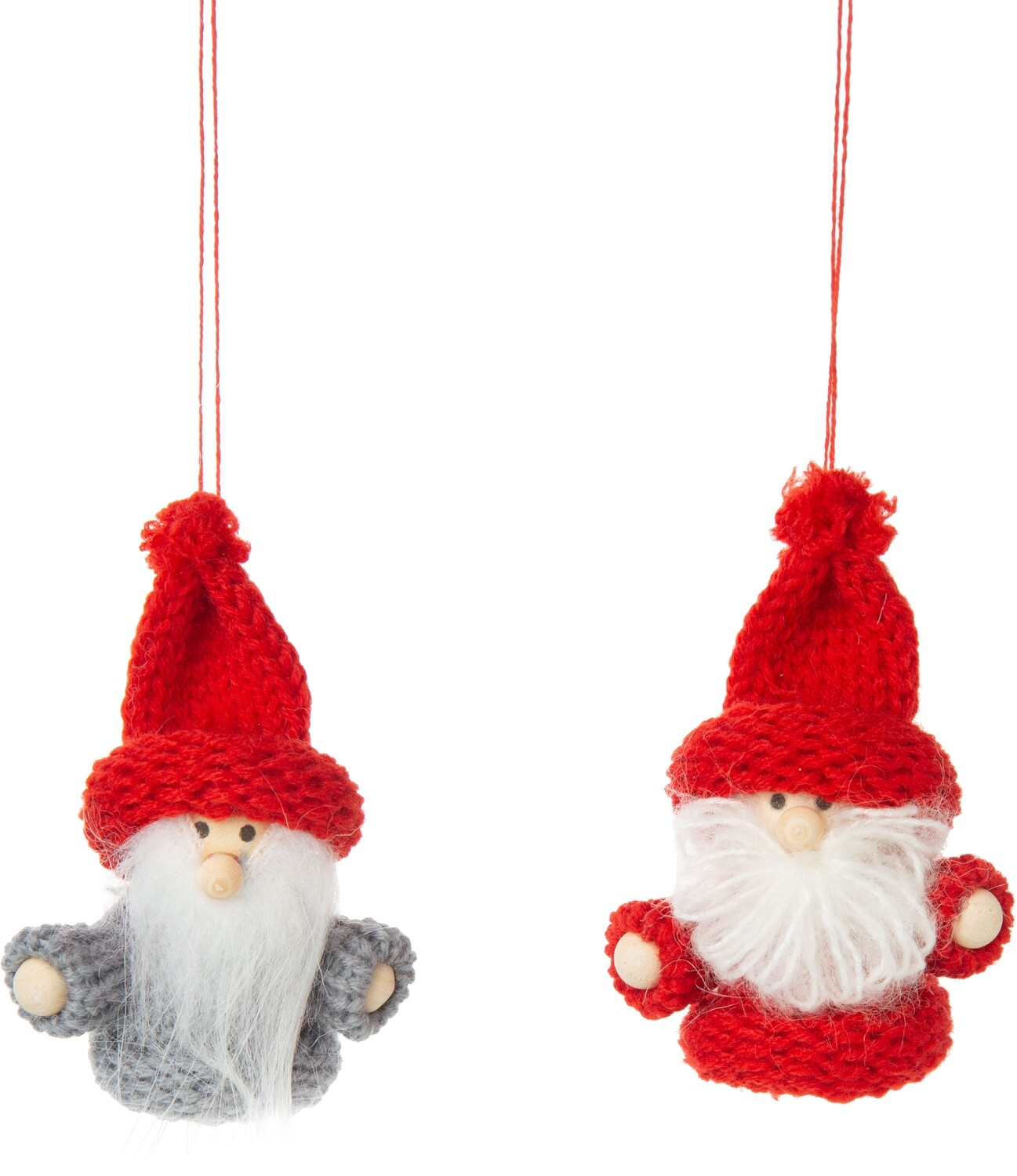 2 Asst&#39;d mini Santa ornaments, knit hats 2.75 in  24      