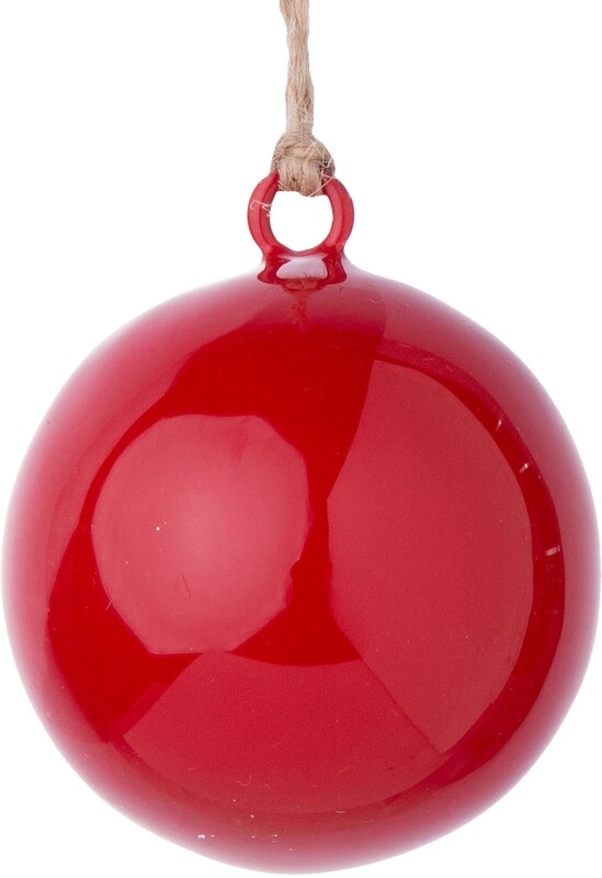 Red enamel metal ball ornament 2 in  12            