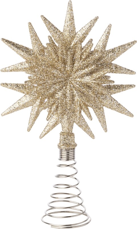 Champagne gold glitter acrylic snowflake tree topper, 7.1 in  12      