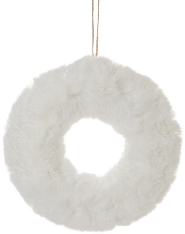 White plush wall wreath, one-sided 11 in  4            