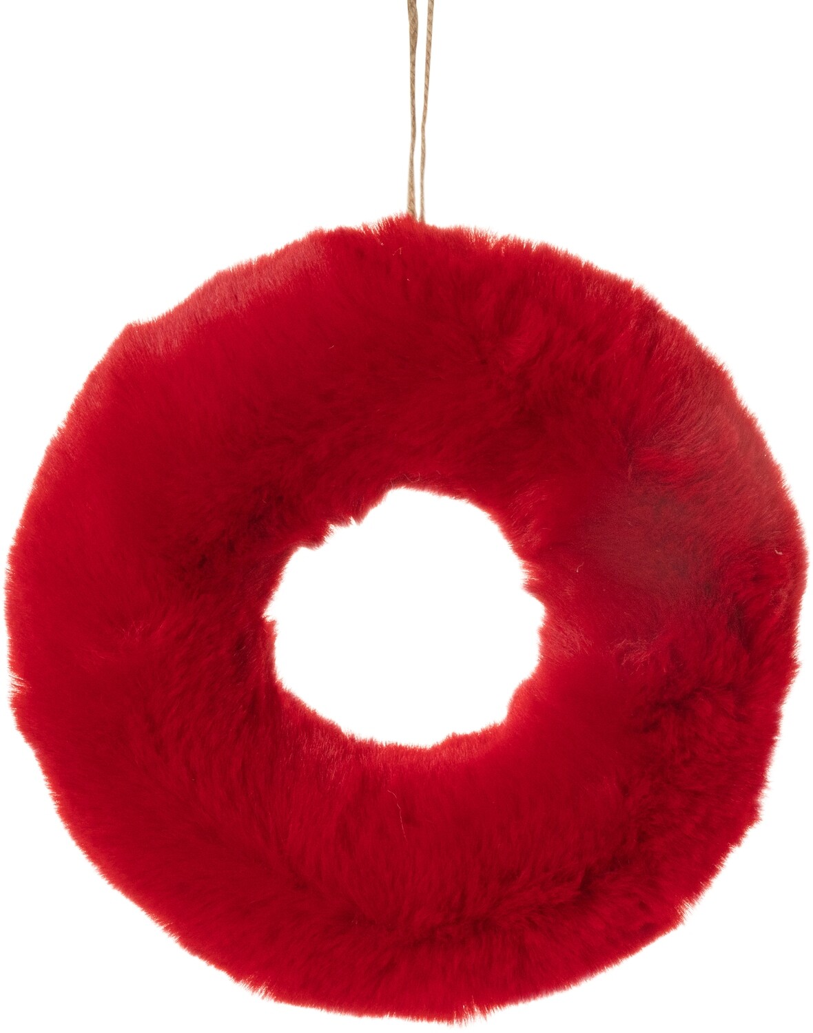 Red plush wall wreath, one-sided 11 in  4   