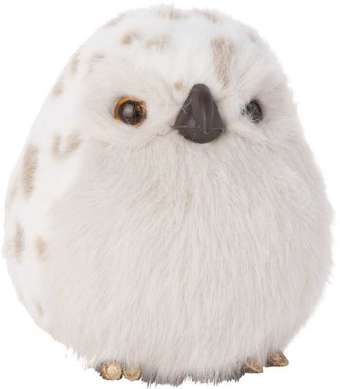 White spotted owl, plush ornament/tabletop, 4.75 in  6