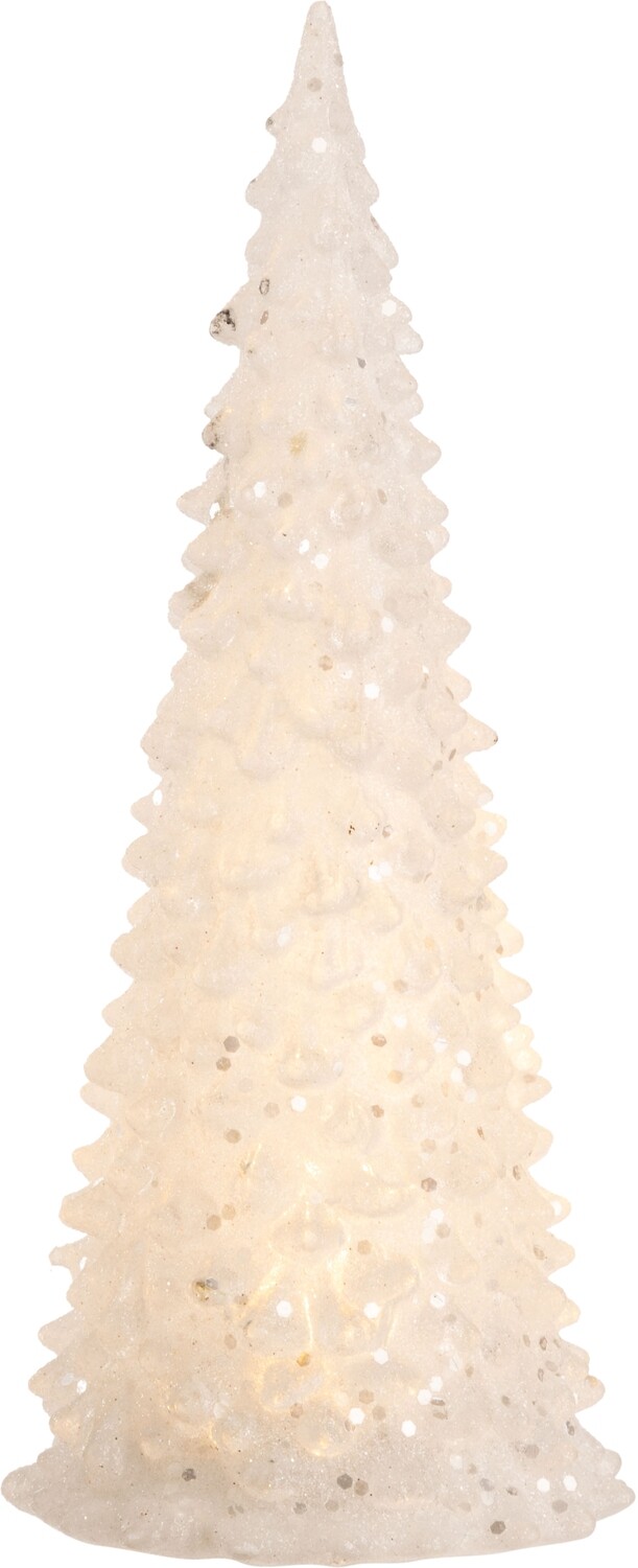 Silver glittered white Christmas tree with LED light 8.75 in  6            