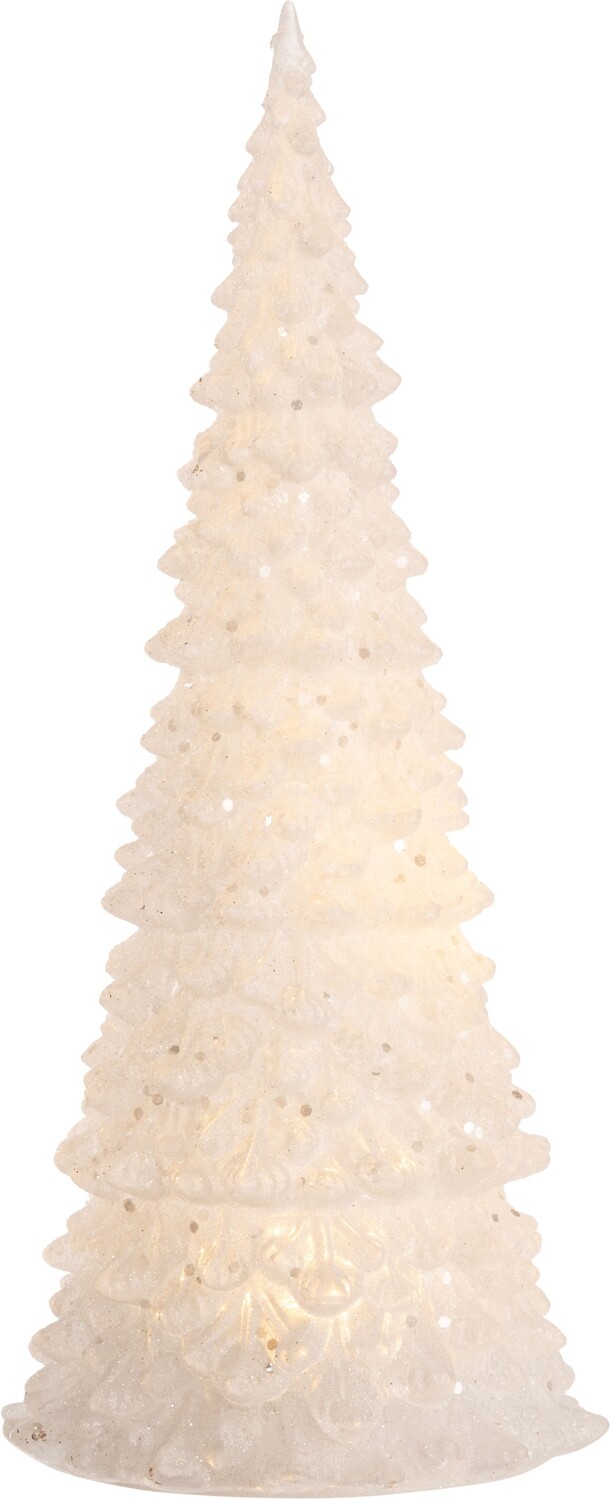 Silver glittered white Christmas tree with LED light 10.5 in  6            