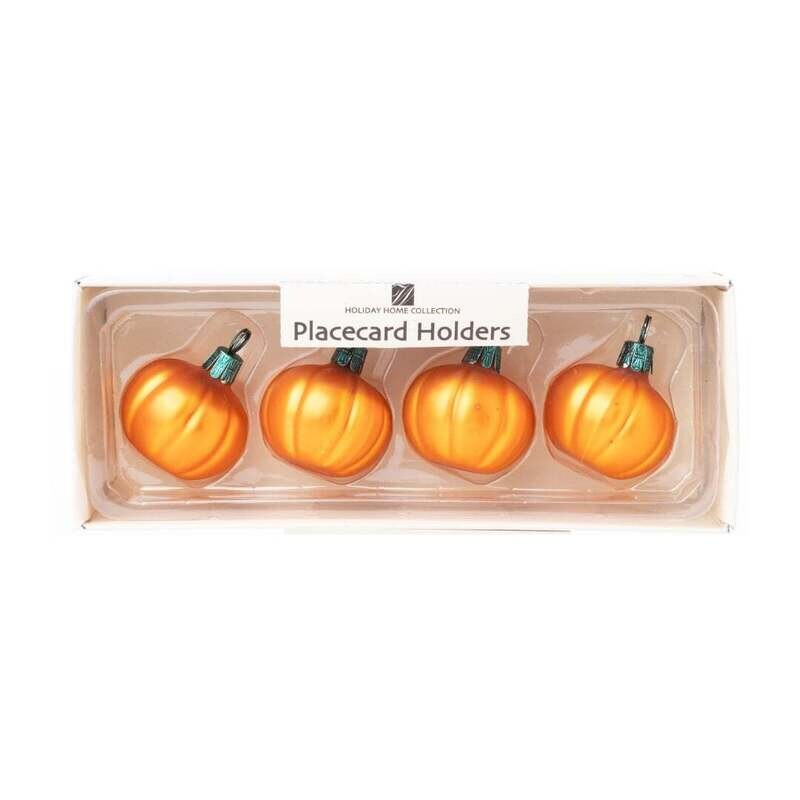 Set of 4 Pumpkin Place Card/Ornaments