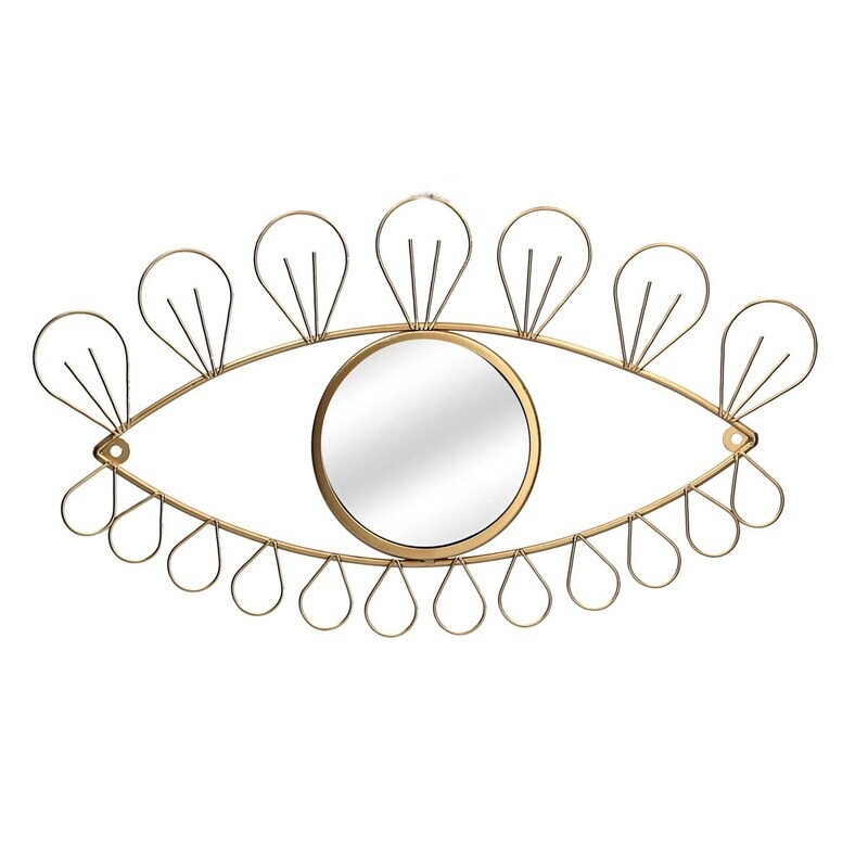Gold eye wire wall mirror 9.8x17.7x0.4in  2           