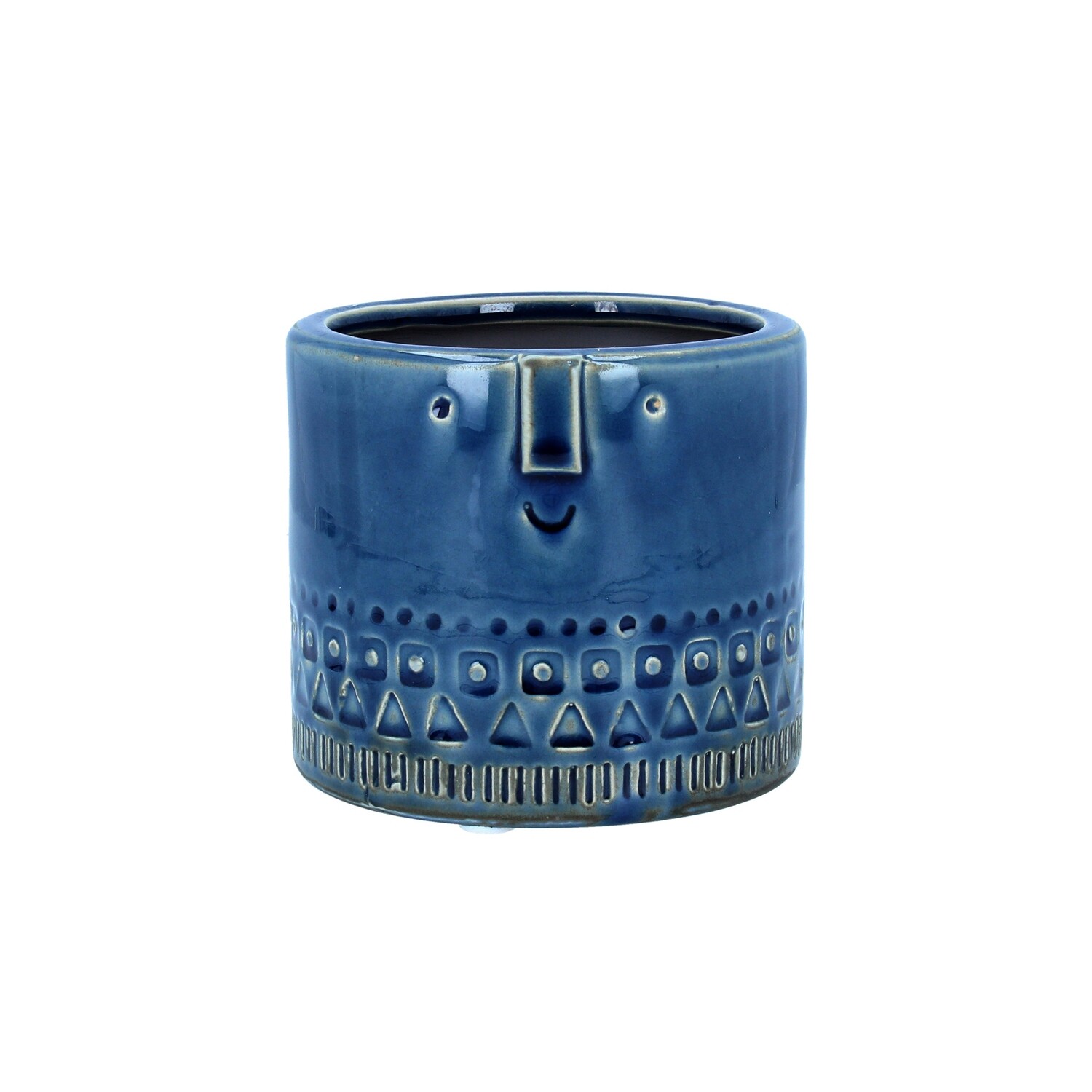 Navy Face Ceramic Pot Cover, Sml 4.75x4.75x4in  4           